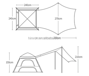 Tentes de <span class=keywords><strong>camping</strong></span> automatiques portables en Oxford 210D, ouverture rapide, avec auvent intégré - Product Image 5
