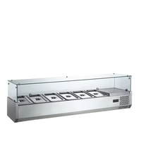 1.2m Salade Comptoir Salade Bar Réfrigérateur Table Salade Affichage En Acier Inoxydable Pizza Préparation Table Réfrigérateur À Refroidissement Direct