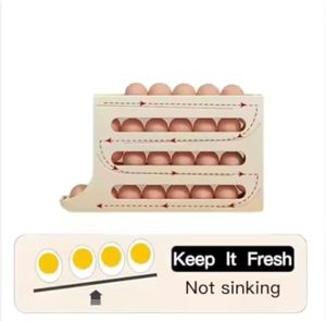 Customizable Food Grade Plastic Rectangle Stand Automatic Rolling 30-Egg Capacity Foldable Leak-Proof Storage Box Ladder Drawer - Product Image 3