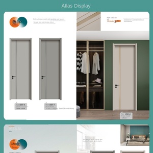 Porte en bois composite en bois massif design moderne chambre insonorisée design couleur personnalisée fournisseur d'hôtels - Product Image 6