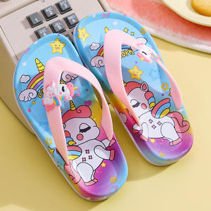 Karikatür düz Flip flop bayanlar yaz kapalı Anti kayma serin terlik odası prenses tarzı kız için plaj ayakkabısı üzerinde - Product Image 2