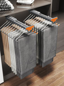 HNOSS Quincaillerie de garde-robe Porte-pantalon en métal à montage supérieur Organisateur de <span class=keywords><strong>placard</strong></span> simple brut Porte-pantalon caché - Product Image 3