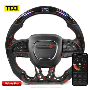 Volant en carbone TDD LED pour Dodge Challenger Charger SRT 2015 2016 2017, volant personnalisé en fibre de carbone véritable - Product Image 1