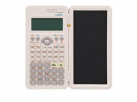 Calculatrice scientifique électronique blanche et rose, bloc-notes LCD, tablette d'écriture LCD avec calculatrice