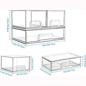 Boîtes <span class=keywords><strong>de</strong></span> <span class=keywords><strong>rangement</strong></span> empilables transparentes en plastique injecté pour <span class=keywords><strong>salle</strong></span> <span class=keywords><strong>de</strong></span> <span class=keywords><strong>bain</strong></span> et <span class=keywords><strong>maquillage</strong></span>, capacité 10 kg, pour rouges à lèvres et bijoux - Product Image 2
