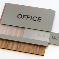 Plaque de nom de bureau en braille tactile avec lettres en relief 3D