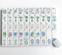 Ensemble de mahjong américain de luxe, tuiles en cristal acrylique bleu glacier, gravure personnalisée sur 4 couches, vente en gros directe d'usine