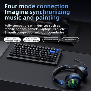 PIVA M10W 50mm Unit Esports Gaming 2.4G Headphone Nirkabel dengan Kartu Suara Terintegrasi untuk <span class=keywords><strong>Bluetooth</strong></span> - Product Image 4