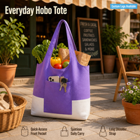Sac fourre-tout en toile de coton réutilisable, couleur unie, best-seller, idéal pour les courses ou les étudiants (avec poche)