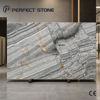 Marbre gris de Serbie PerfectStone Natural Silver Breccia, dalle de marbre sur mesure, comptoir, marche d'escalier
