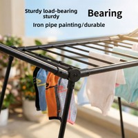 Cedar Space Meilleures ventes transfrontalières Séchoir à linge et porte-serviettes multifonctionnel autoportant pliable en fer à double aile pour extérieur