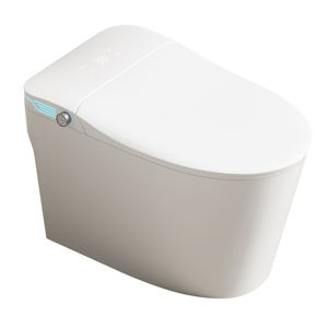 Toilette intelligente avec bidet en céramique, ouverture/fermeture automatique, siège chauffant, séchage à l'air chaud - Tout contrôlé par télécommande, modèle de drainage en S inclus - Product Image 1