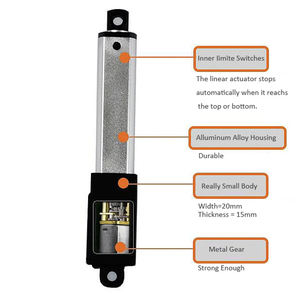 6V 12V 24v不锈钢迷你电动线性致动器75毫米冲程机器人金属材料致动器 - Product Image 6