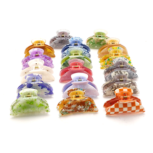 CANYUAN moda gran oferta 9,5 cm forma de media luna acetato PVC pinzas para el cabello de alta calidad pinzas para el cabello personalizadas pinzas para el cabello al por mayor - Product Image 1