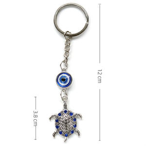 Declaración mal de ojo de diablo llavero para Mujeres Hombres Turquía Grecia Metal llavero dibujos animados ojos azules mar tortuga Palma llavero - Product Image 6