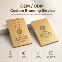 Clé USB 2.0 personnalisée en métal en forme de carte de crédit avec cryptage, garantie 3 ans - Cadeau d'affaires 8 Go/16 Go/32 Go/64 Go/128 Go