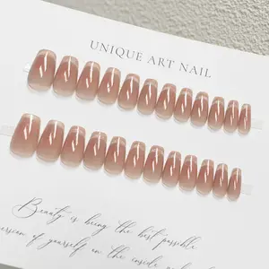 Popular Design Long Ballet Shape French cat's eye False Nail Mixed Color Beauty Products False Nail For Sale