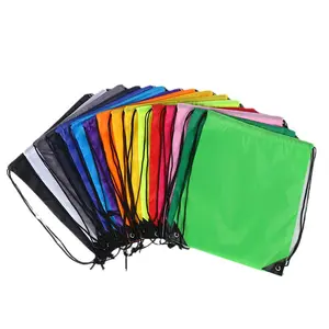Reusable Packaging Outdoor Exercise Clothes Polyester Gym Draw String Bags Nylon Drawstring Backpack Bag