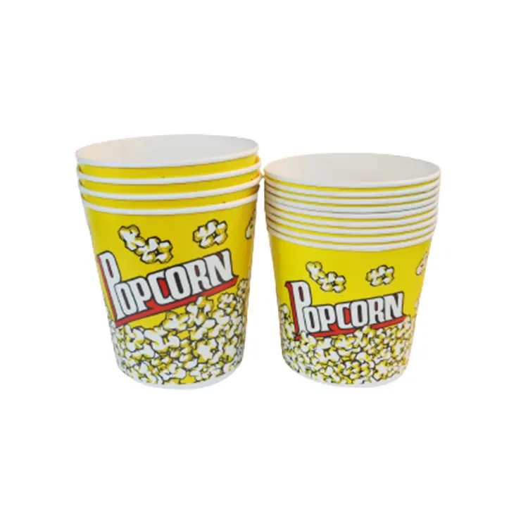 Hochwertiger einmaliger individueller druck aus lebensmittelqualität für große kapazität schaufel für kino-popcorn-pappbecher