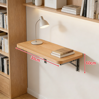 Tables pliantes en bois 40 cm Bureau mural Bureau mural à suspendre contre le mur Comptoir Étagère Table à vin Décoration de la maison