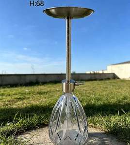 Clear Glass <b>Hookah</b> Metal Stand Mini <b>Hookah</b> Portable Water <b>Pipe</b> Desktop Smoking Set - Product Image 3