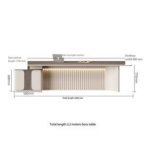 Mingya โต๊ะทำงานแบบโมเดิร์น2.2ม. พร้อมตู้เก็บของ - Product Image 4