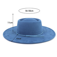 Nouveau style Chapeau Fedora en polyester à calotte plate et large bord, avec pampille et tresse, pour le soleil, le jazz, le cowboy, les activités de plein air, la pêche, le ski et les fêtes