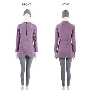 LaFata 2021 Traje <span class=keywords><strong>de</strong></span> <span class=keywords><strong>baño</strong></span> musulmán <span class=keywords><strong>de</strong></span> <span class=keywords><strong>manga</strong></span> <span class=keywords><strong>larga</strong></span> Traje <span class=keywords><strong>de</strong></span> <span class=keywords><strong>baño</strong></span> <span class=keywords><strong>de</strong></span> talla grande para mujer con relleno <span class=keywords><strong>de</strong></span> sujetador - Product Image 3