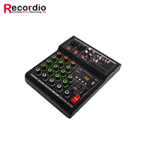 Console de mixage audio professionnelle GAX-A4 4 canaux, couleur noire, avec effets USB, contrôleur de scène, mixeur audio DJ pour studio à domicile