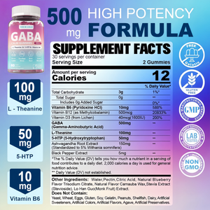 Venta caliente 100% sin azúcar nootrópico 4-gaba suplemento energético Ashwagandha vitamina B6 gomitas de GABA orgánicas de alta calidad para la salud - Product Image 2