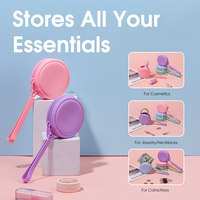 Petite trousse de maquillage personnalisée en silicone imperméable réutilisable pour le rangement des rouges à lèvres
