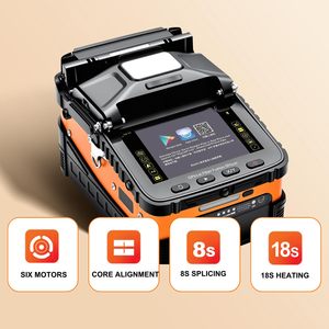 Empalmadora de Fibra Óptica Duogalia AI-5 Pro Automática FTTH con Enfoque Automático y Alineación de 6 Motores Naranja y Negro - Product Image 4