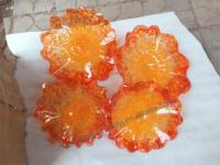 Panneaux muraux découpés au laser décoratifs de fleurs de couleur orange peintures en verre de Murano pour la décoration intérieure
