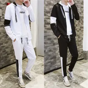 Casual sports set for men paired with handsome new trend men's spring and autumn clothing 2-piece suit