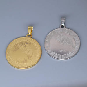 Qiandis nuova moda accessori per ciondolo in acciaio inox per i 12 <span class=keywords><strong>segni</strong></span> <span class=keywords><strong>zodiacali</strong></span>, Aries - Product Image 2