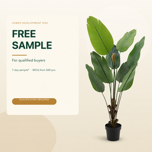Arbre <span class=keywords><strong>bananier</strong></span> artificiel de 140 cm, plante en PE à feuilles persistantes, pot en plastique fait main, décoration intérieure pour mariage et remise de diplôme - Product Image 5