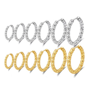 Hammered Huggie <b>Hoop</b> <b>Earrings</b> | Stainless Steel PVD Gold <b>Hinged</b> Closure Minimalist Style | Waterproof, Hypoallergenic & Durable - Product Image 1
