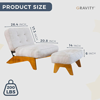 Salon RH Style simple compresse canapé réglable Accent chaise pouf épais coussin assis chaise longue