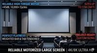Écran de projection motorisé de 11 m, taille personnalisée de 36 pieds, 4K 8K HD, moteur à couple élevé, livraison DDP