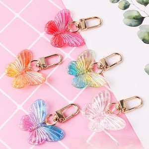 Porte-clés Papillon en Acrylique Exquis et Tendance, Pendentif Papillon en PVC Coloré de Dessin Animé, Breloque de Sac, Porte-clés de Voiture, Dragonne - Product Image 1