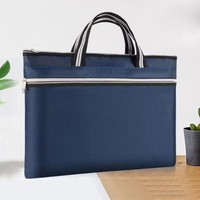Porte-documents personnalisable pour entreprise, format A4, grande capacité, en toile Oxford imperméable, avec fermeture éclair, pour conférences