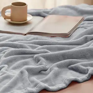 Luxe Microfiber Zachte Lichtgewicht Pluche Knusse Flanellen Fleece Dekens Met Koraalfleece