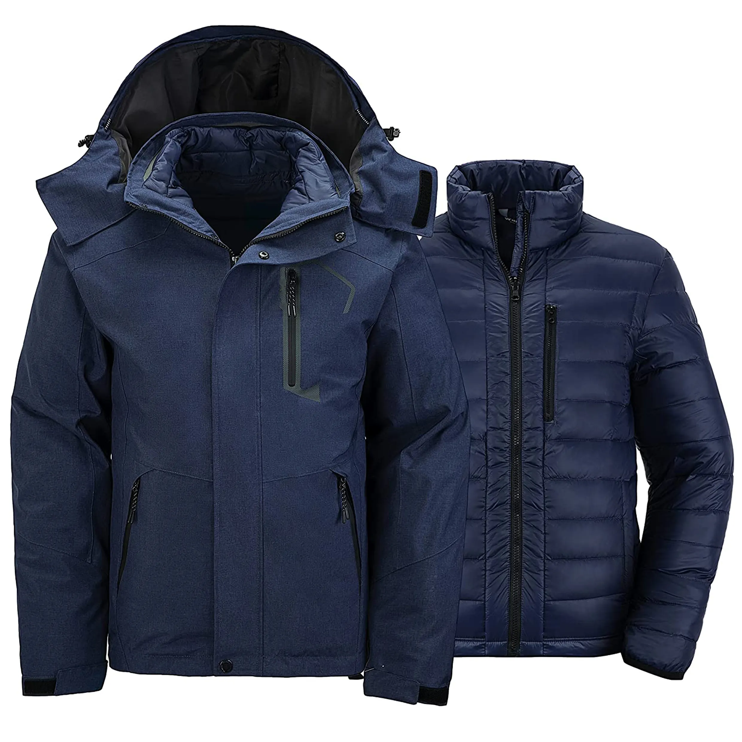 Nouveau Style de mode imperméable 3 en 1 vestes d'hiver avec doublure intérieure chaude pour hommes