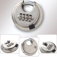 Cadenas à disque rond modifiable, sans clé, à code à 4 chiffres, antivol, étanche, pour extérieur, robuste, pour conteneurs