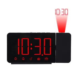 Rádio FM Despertador de Projeção LED DigitalTable Relógios Eletrônicos Desktop USB Wake up Time Projetor com Snooze Despertador