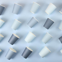 Gobelets en papier jetables de 9 oz à dégradé de 4 couleurs pour café, thé, boissons, fêtes, vente en gros