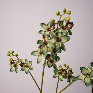 Orquídea Cymbidium Artificial de Alta Calidad con 2 Ramas, Espuma de Poliuretano, Color Morado, Tacto Real, para Decoración del Hogar y Bodas - Product Image 4