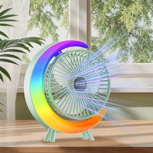 Lưỡi liềm đầy màu sắc ánh sáng có thể sạc lại Bàn <span class=keywords><strong>Fan</strong></span> tiếng ồn thấp 3 tốc độ <span class=keywords><strong>USB</strong></span> Tabletop <span class=keywords><strong>fan</strong></span> đối với văn phòng nhà sử dụng - Product Image 2