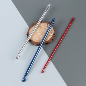 Oxyde d'aluminium Petit Afghan avec trou Outil de tricotage à la main Ruban de chandail en métal Aiguille à crochet pour chapeau - Product Image 3