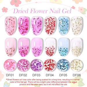 1 unidad de gel decorativo para uñas con flores secas, esmalte de gel transparente hipoalergénico con purpurina y lentejuelas, gel de uñas brillante para manicura - Product Image 4